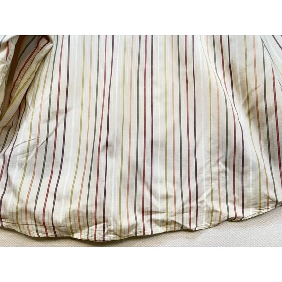 Calvin Klein Mens Striped Long-Sleeve Button-Up Shirt XL Beige/Red/Green - Picture 8 of 9